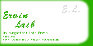 ervin laib business card